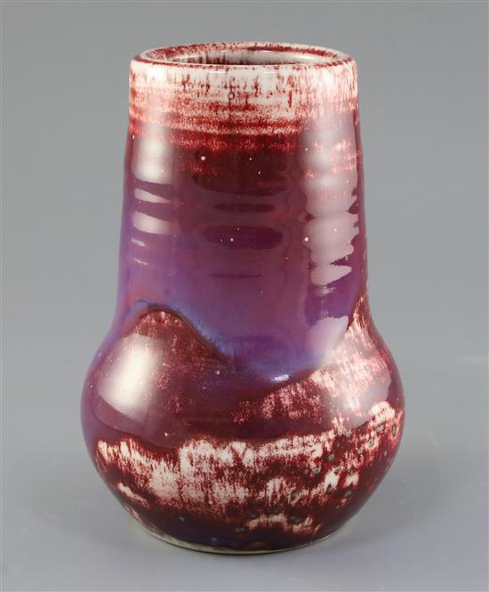 A Ruskin high-fired flambe vase, early 20th century, height 22.5cm